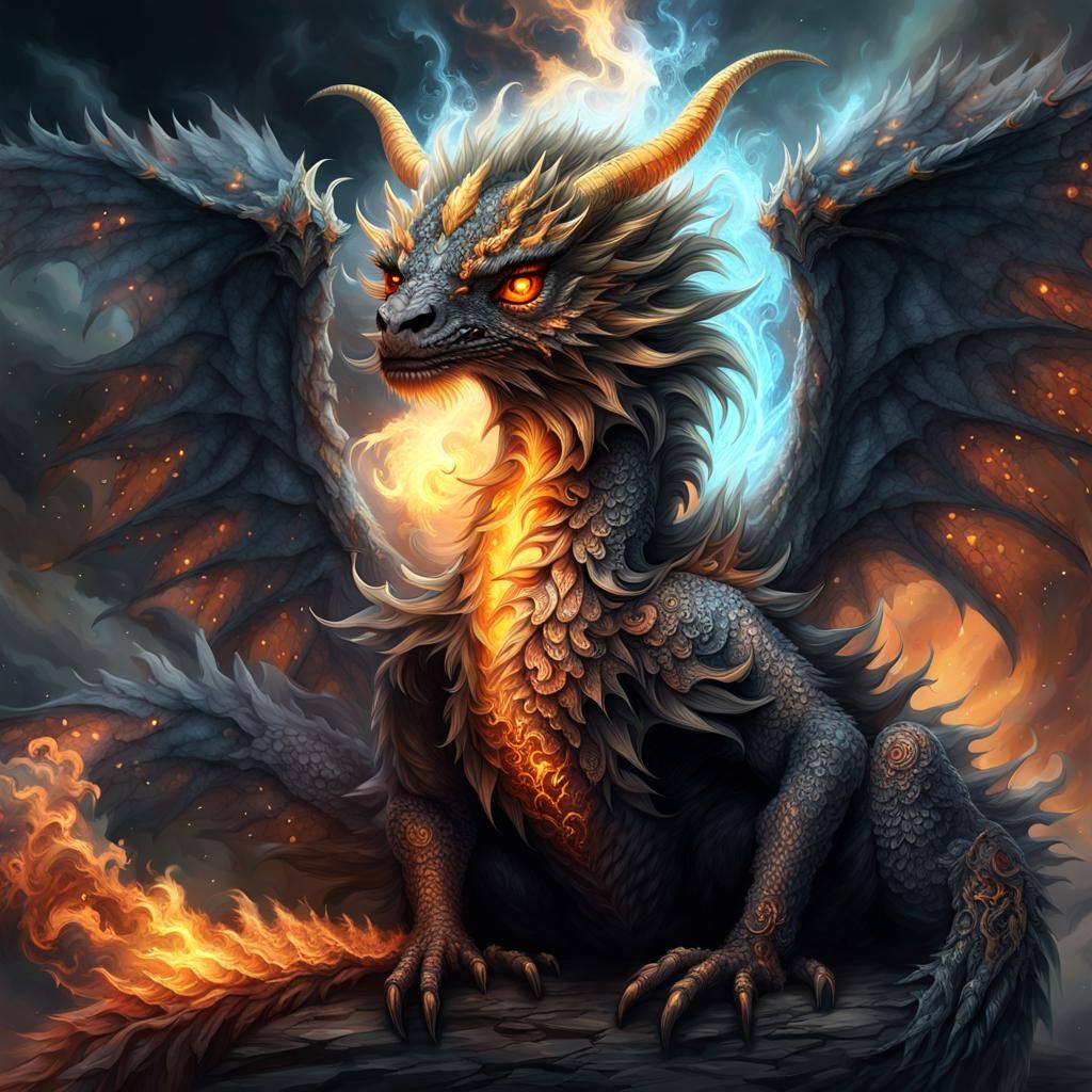 Dragon with fur.