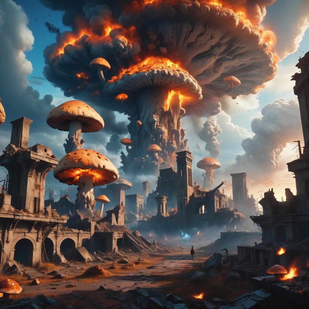 Ancient World Nuclear Apocalypse: Fantasy Concept Art