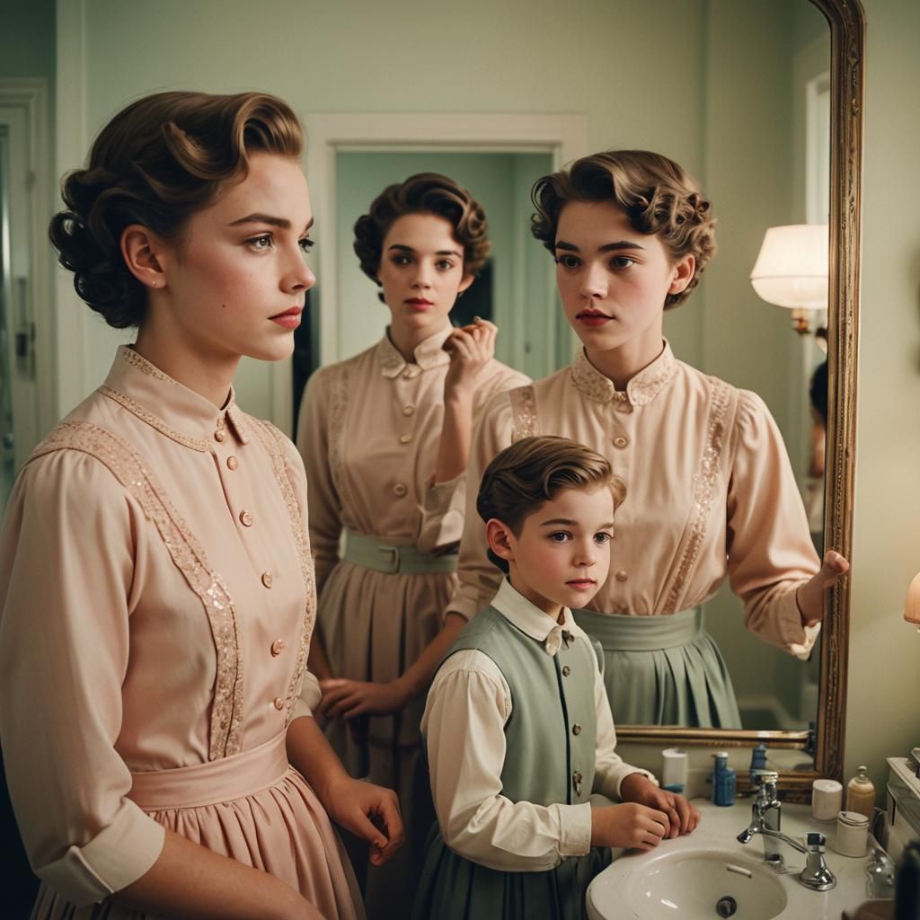 Boys in Vintage Dresses: A Cinematic Still