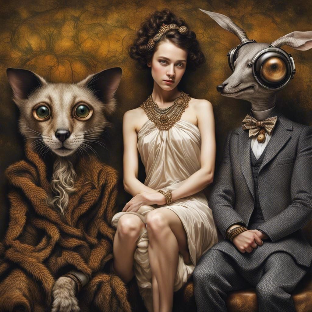 Surreal Alien Restaurant Celebration in Magical Realism