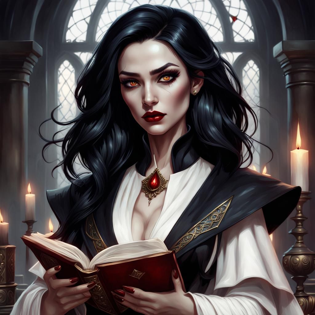 Elegant Female Wizard Portrait in Fantasy Art Style