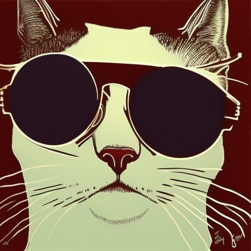 Cat in Sunglasses: Abstract Pop Art Portrait