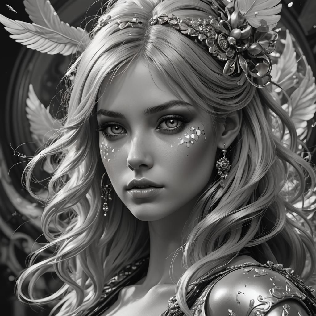 Monochrome Portrait with Yellow Accents