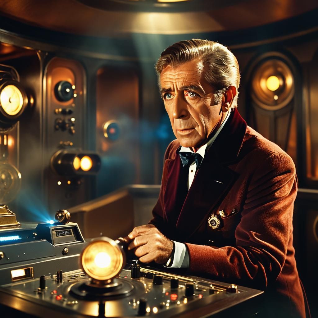 Humphrey Bogart as Doctor Who in TARDIS