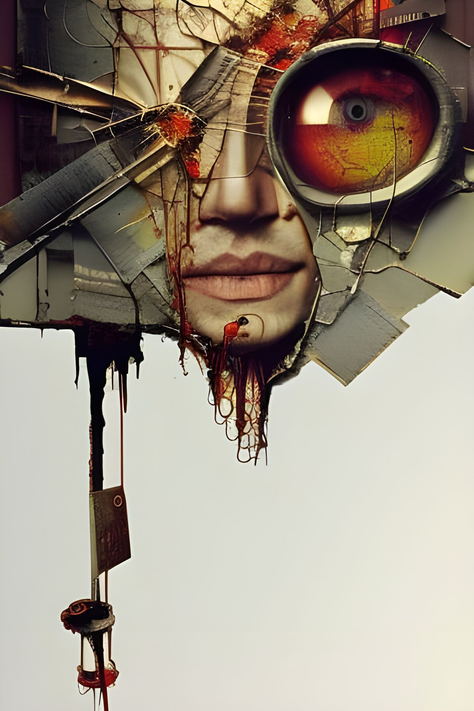 Surreal Collage of Man in Mixed Media Style