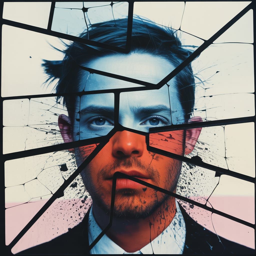 Fragmented Reflections: Double Exposure Collage in Vintage S...