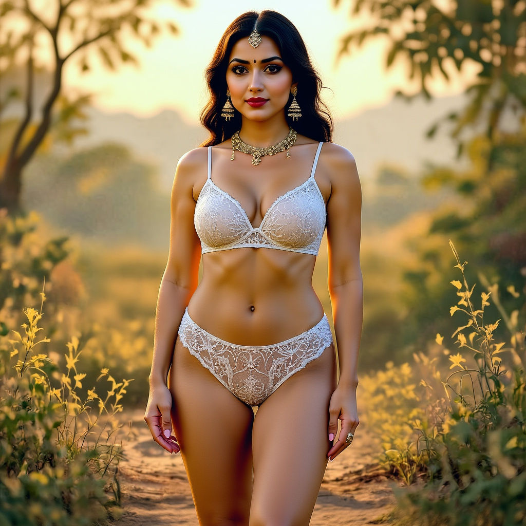 Indian Girl in Transparent Saree: Modern Elegance