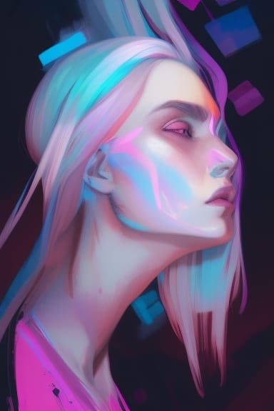 Trans Woman Portrait in Art Nouveau Style