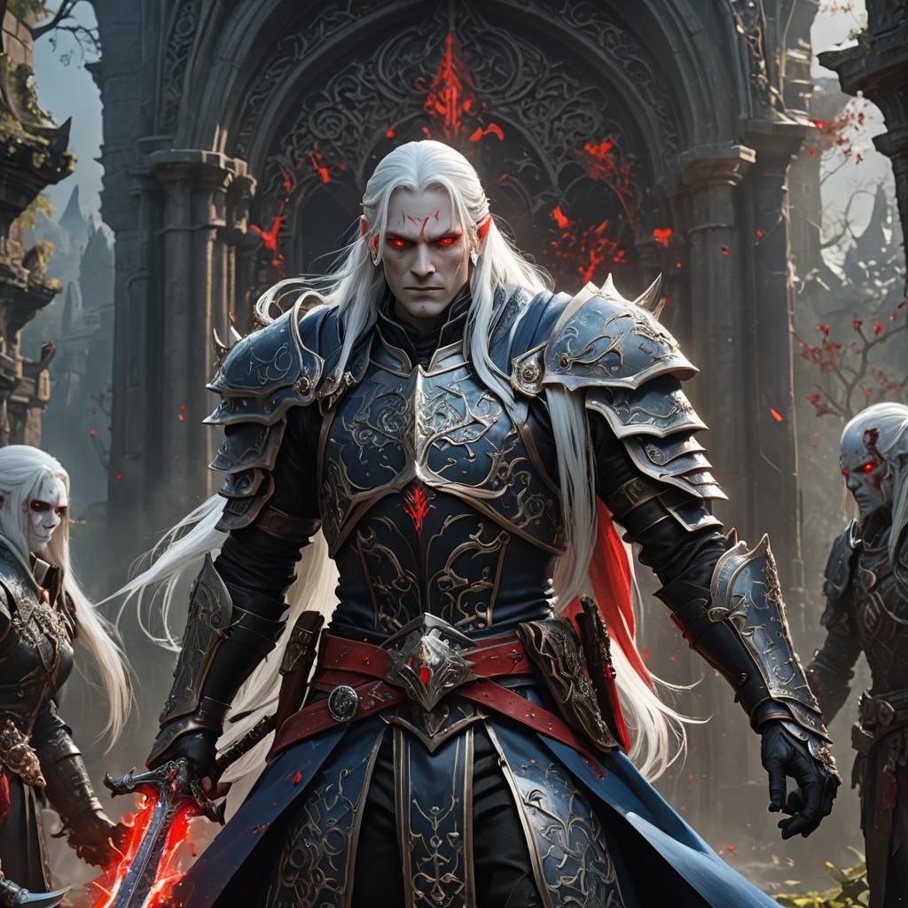 Elric of Melnibone in Rococo Armor