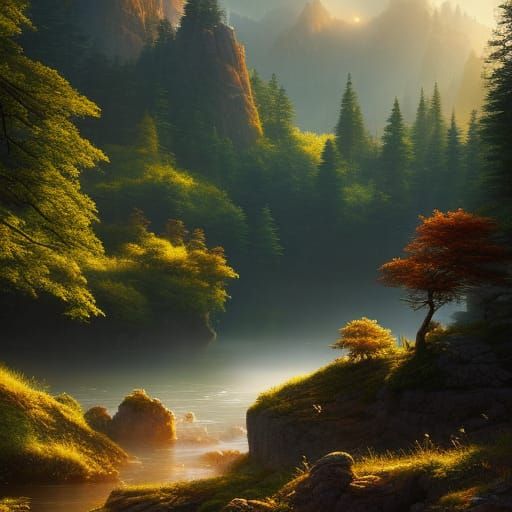 Father and Son Fishing: Hyperdetailed Splash Art