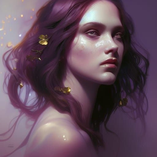 Sweetpea Queen Portrait in Hyperdetailed Style