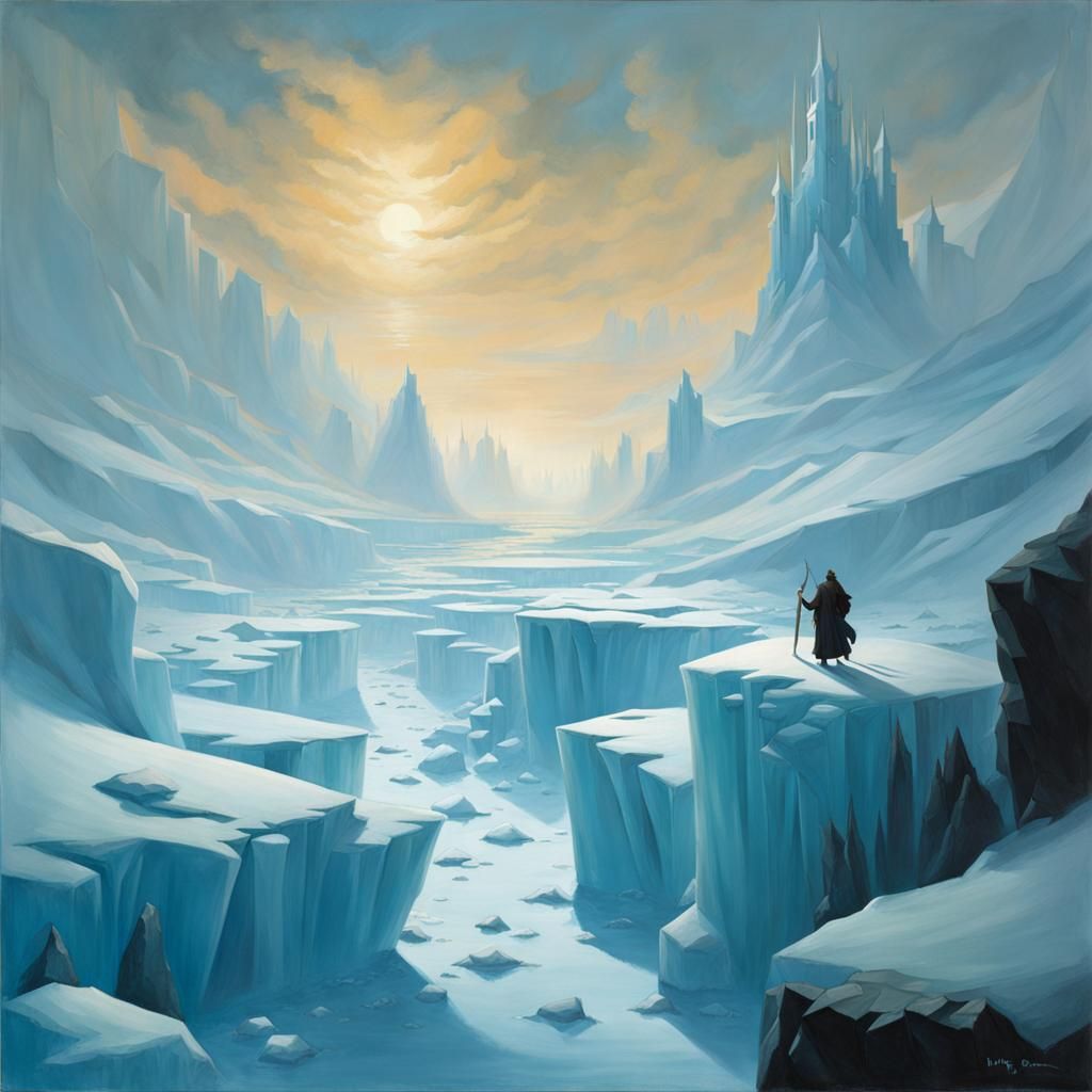 The Sea of Ice by in the style of Brom