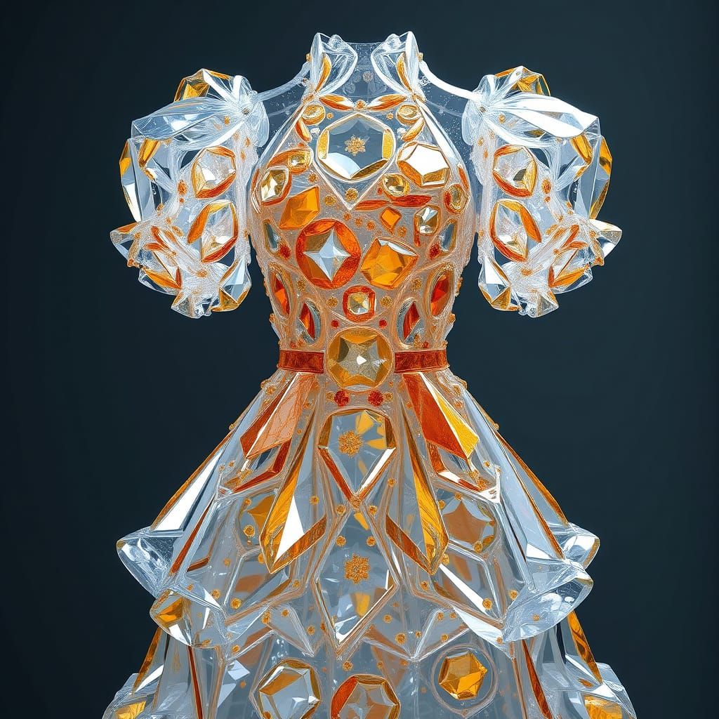 Intricate Glass Dress Fantasy Concept Art