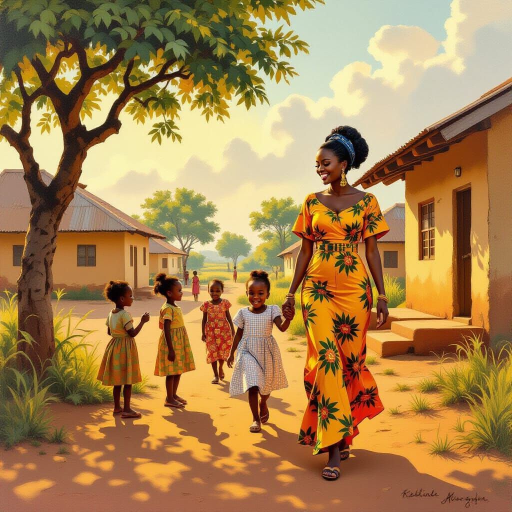 Nigerian Billionaire Visits Rural Orphanage at Golden Hour