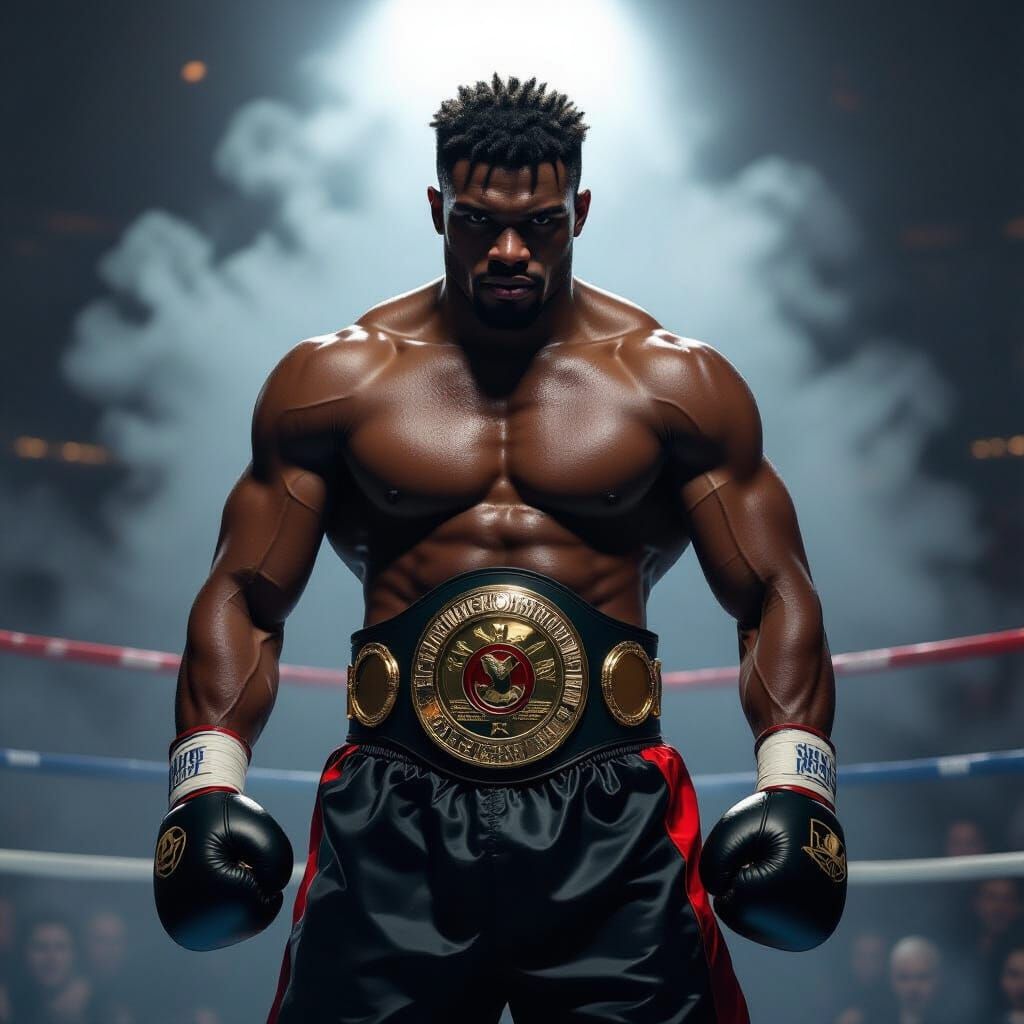 Boxing Champion Victorious in Noir Style