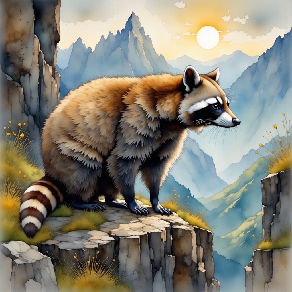 Surreal Wildlife Portrait in a Guache Painting Style