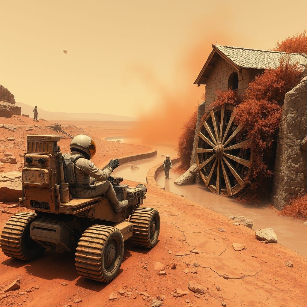 Astronauts Explore Barren Martian Landscape in Rugged Mars R...