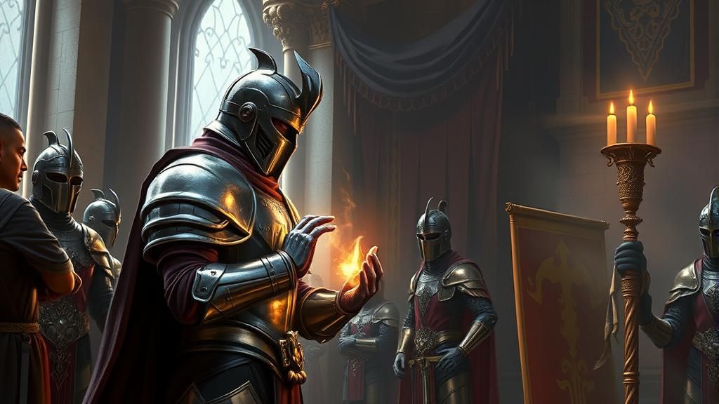 Armored Paladin's Oath in a Fantasy RPG Setting