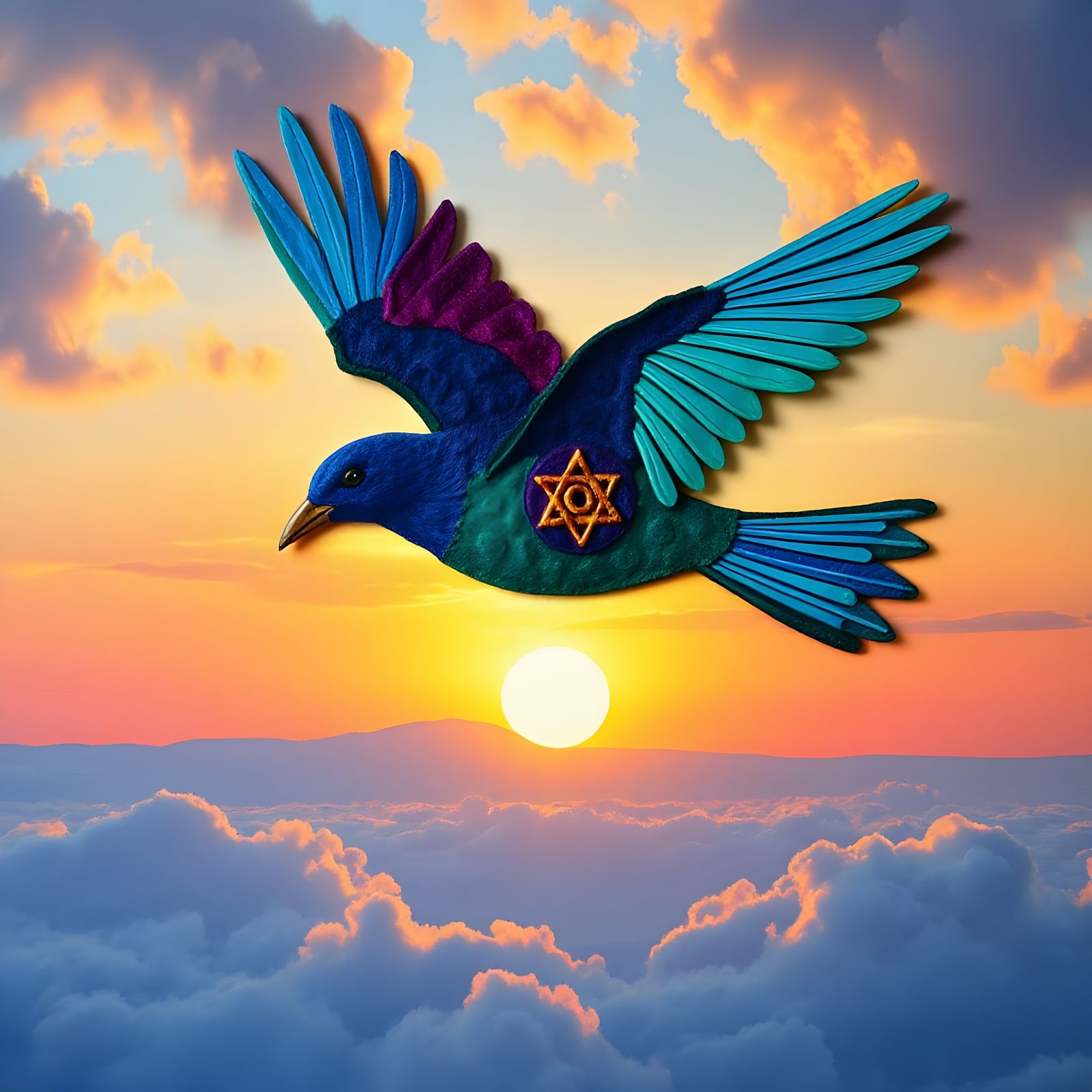 Felted Tigmamanukan Omen Bird