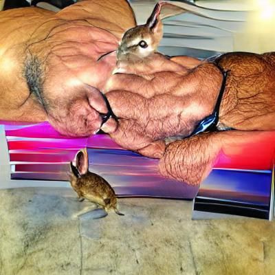 Ron Jabbar Meets John Rabbar: An AI Generated Image