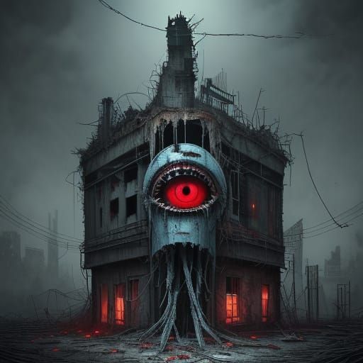 Creepy Yarnaby Toy Character in Abandoned Toy Factory