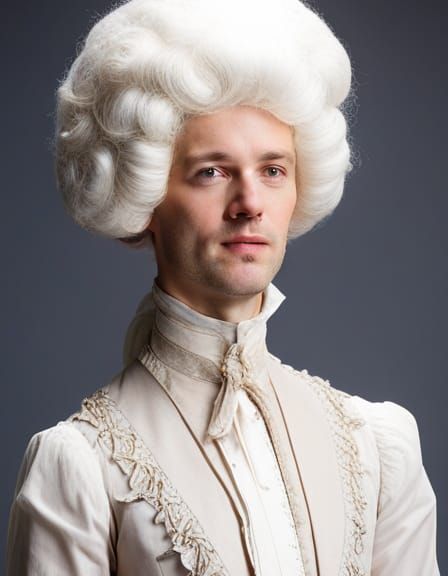 Ornate Wig with Birdcage, 17th Century Style