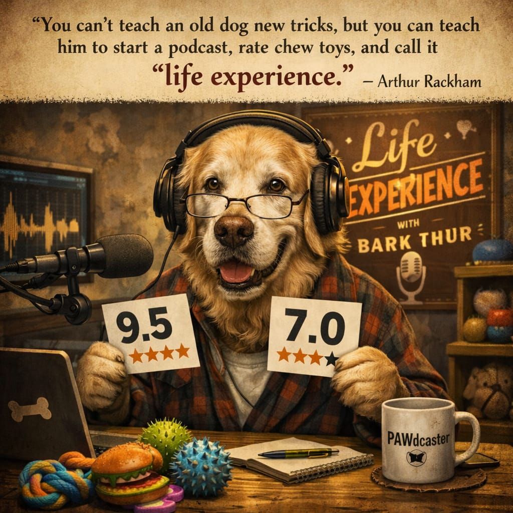 Old Dog Starts Podcast with AI Art