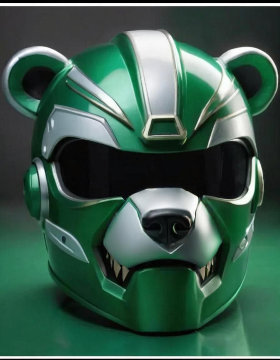 Green Bear Power Rangers Helmet Digital Art