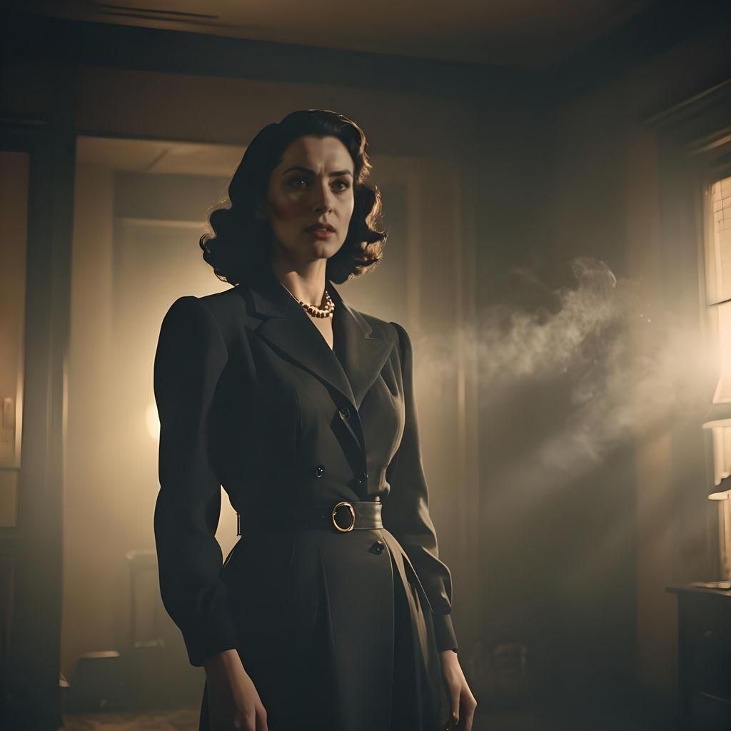 1940s Woman: Cinematic Film Still