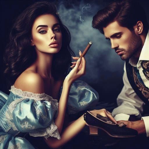 Cinderella's Unexpected Rebellion: A Fairytale Scene