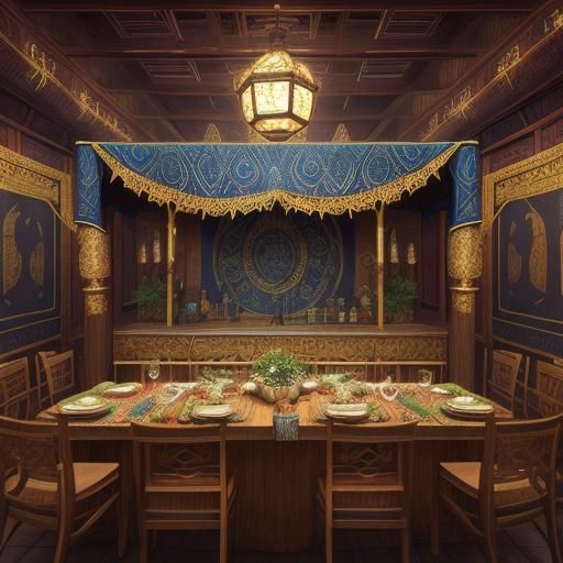 Fantastical Kosher Sukkah with Meats: Concept Art