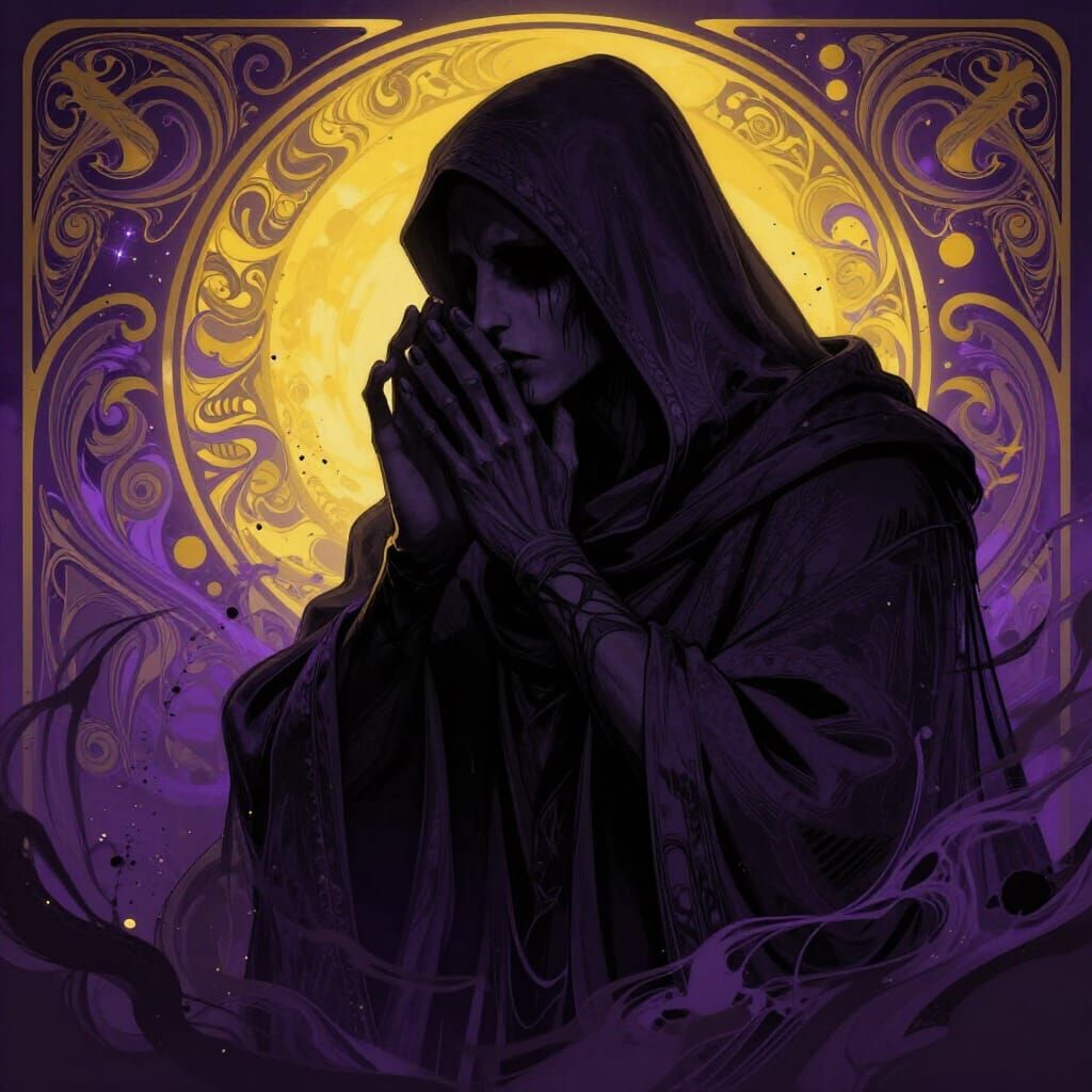 Dark Fantasy Art of a Deceitful Figure in Shadow