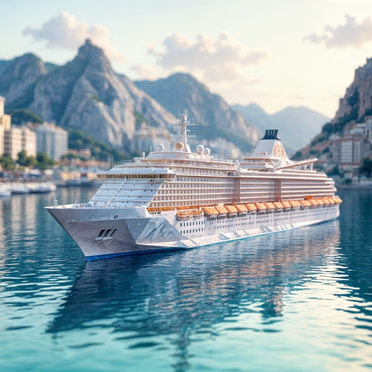 Origami Cruise Liner Near Monaco Port