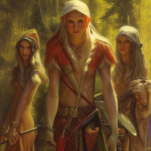 Elves in Oil Painting Style