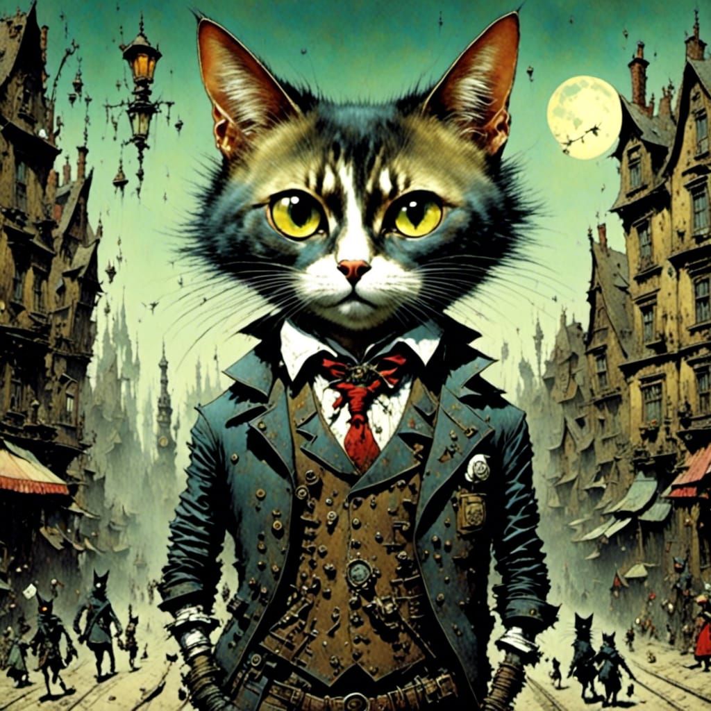 Whimsical Cat Portrait