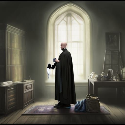 Voldemort as Housemaid: Realistic Digital Art