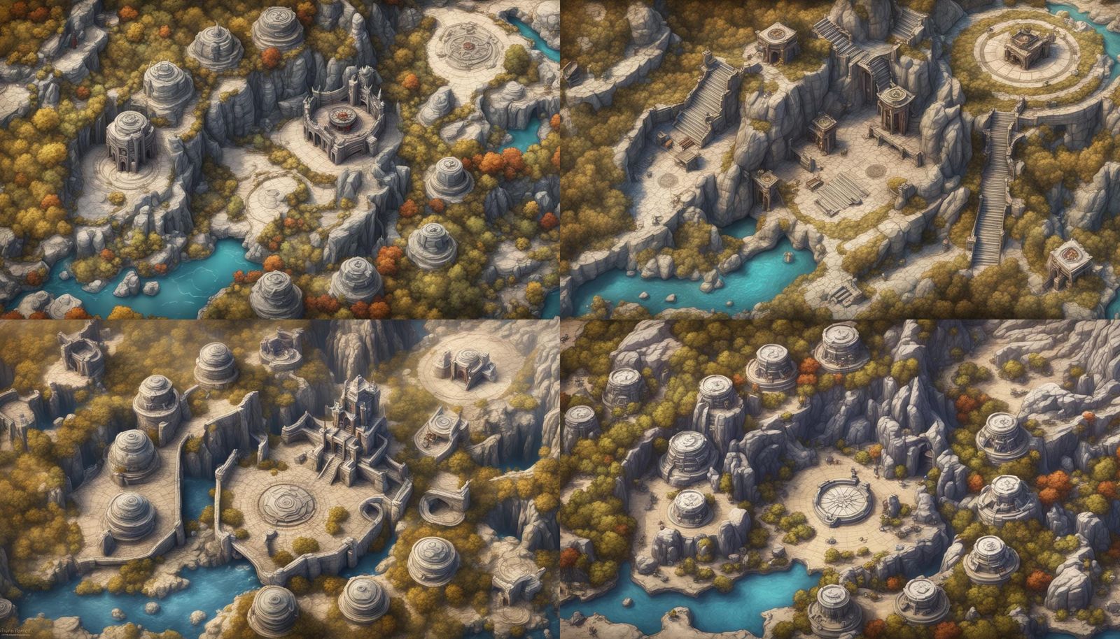 Canyon Courtroom Battle Map in Top-Down View