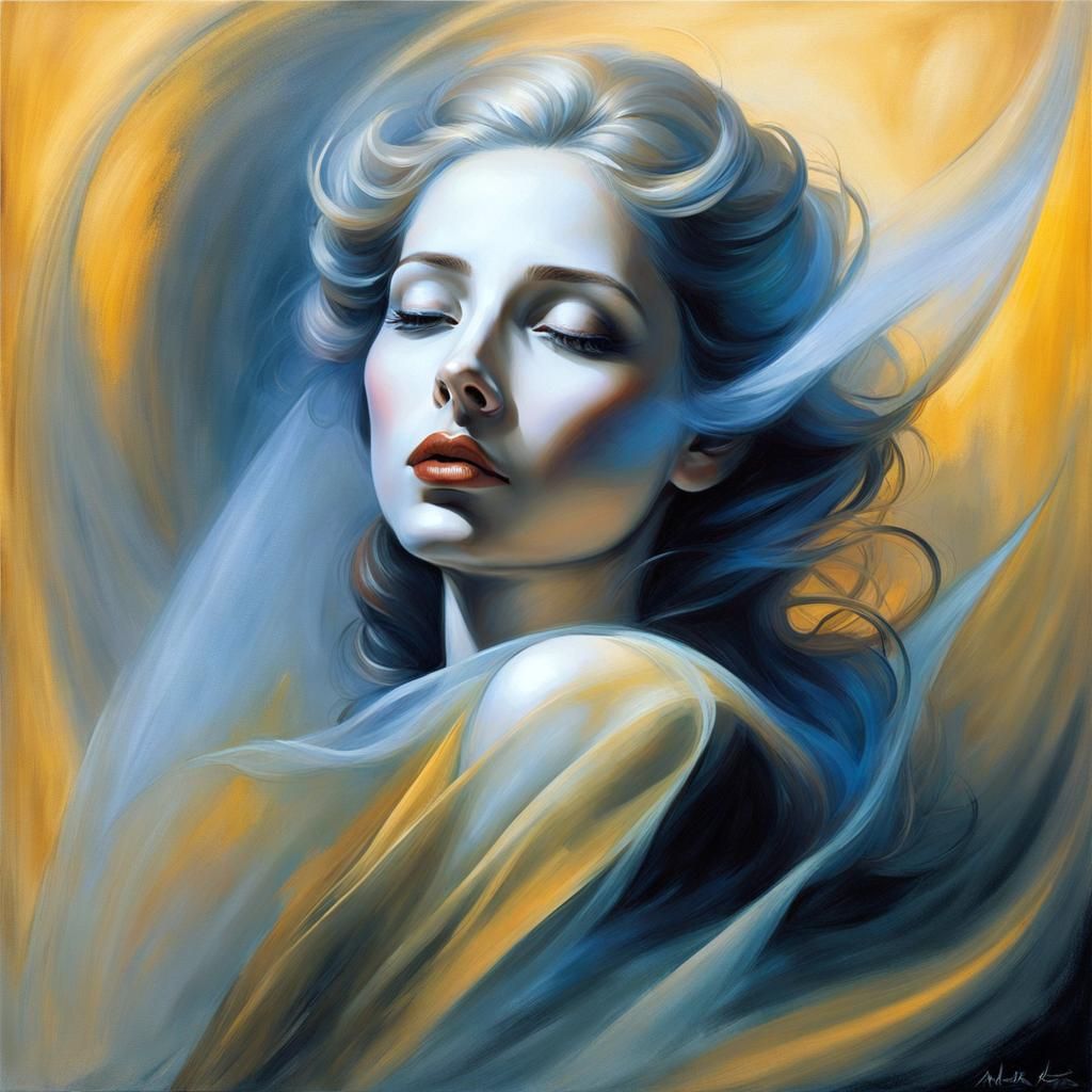 Ethereal Woman in Shadows: A Surreal Dreamscape