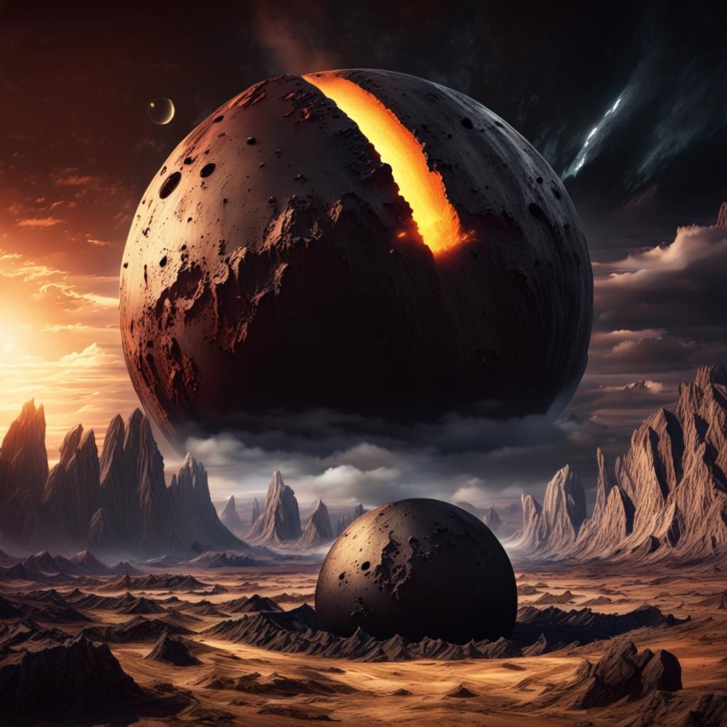 Nuclear Bomb Under Black Moon: Epic Fantasy Art