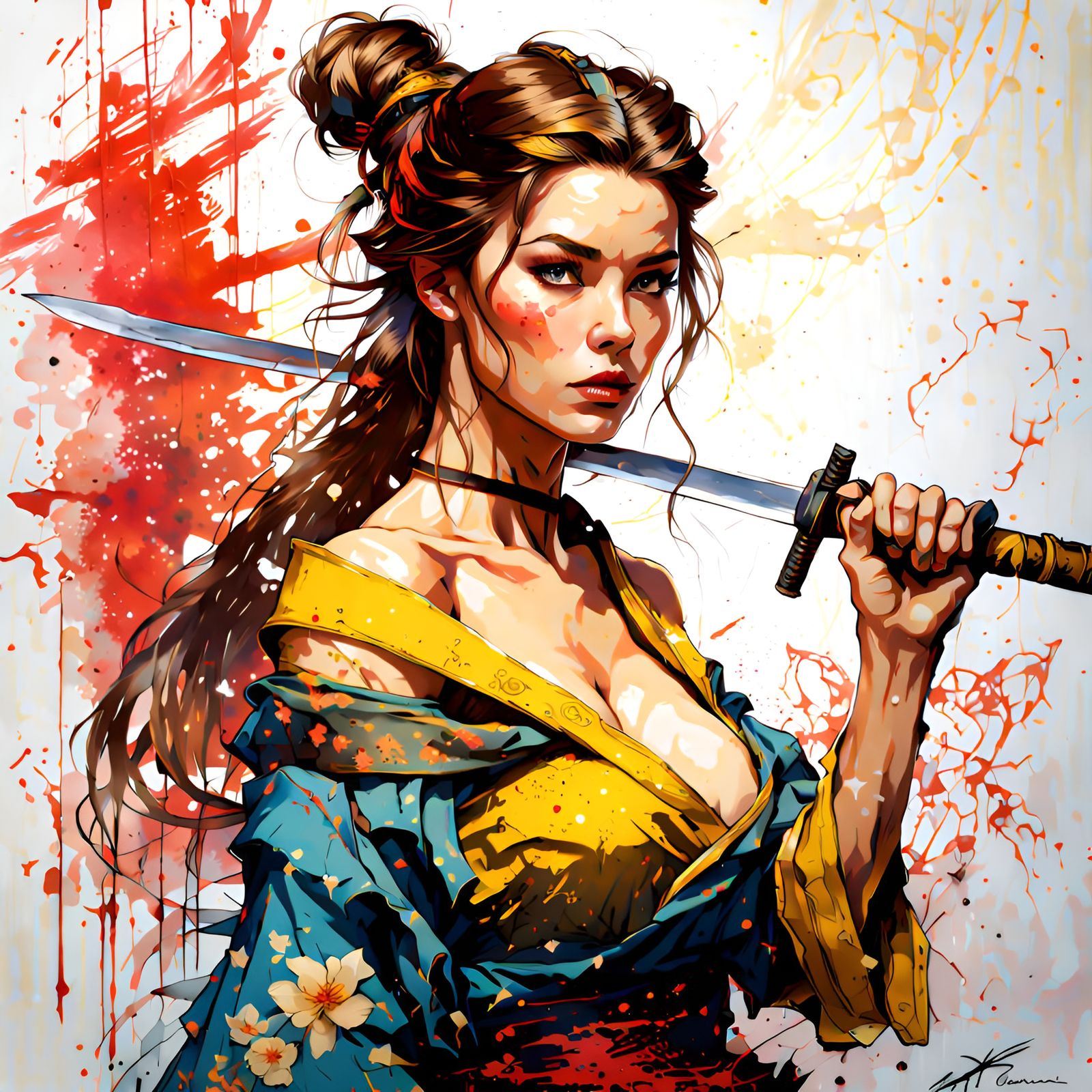 Princess Belle as Ninja, Pin-Up Portrait