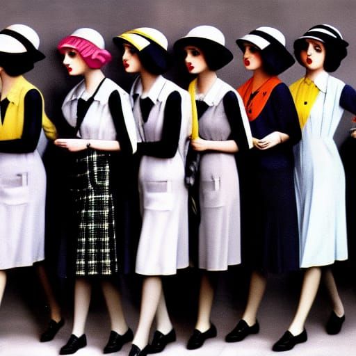 Futuristic 1925 Fashion Magazine Depiction of 2050 Clothing