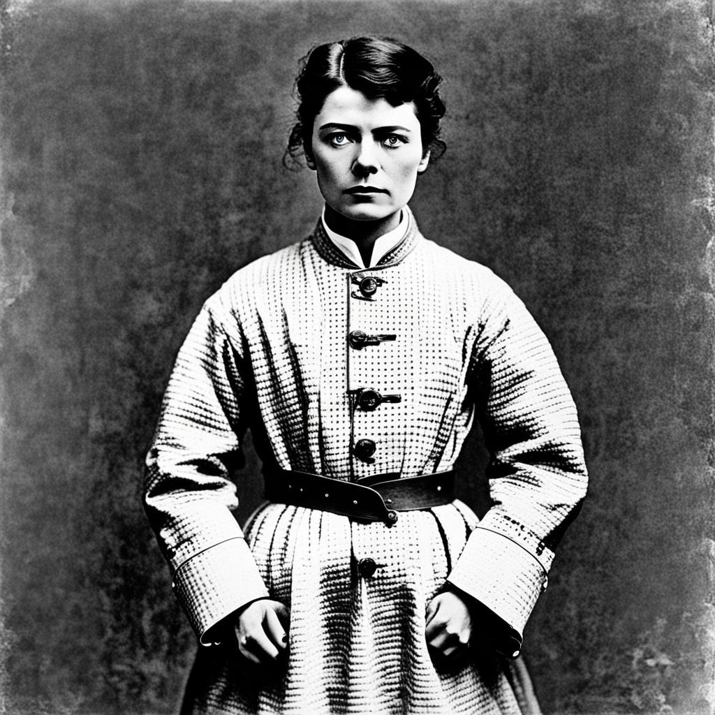 Nellie Bly in Straight Jacket, 1887 Black and White
