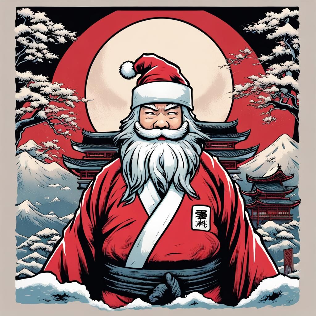 Santa Celebrates Japanese Culture: Comic Book Style