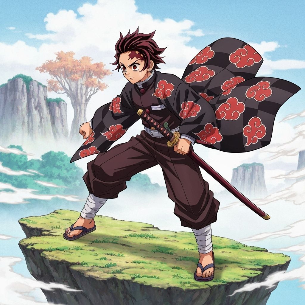 Tanjiro Kamado in Akatsuki Haori, Anime Illustration