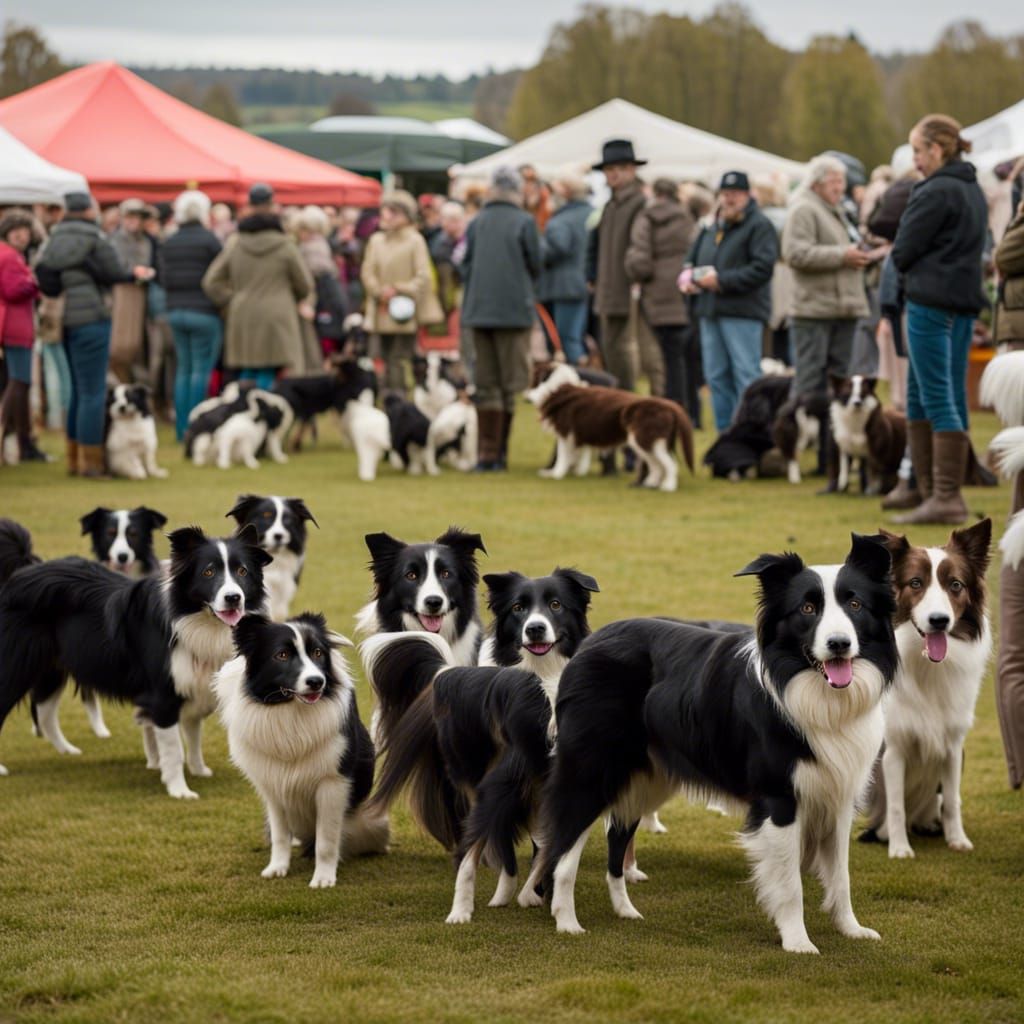 Border Collies Socializing at Annual Dog Festival