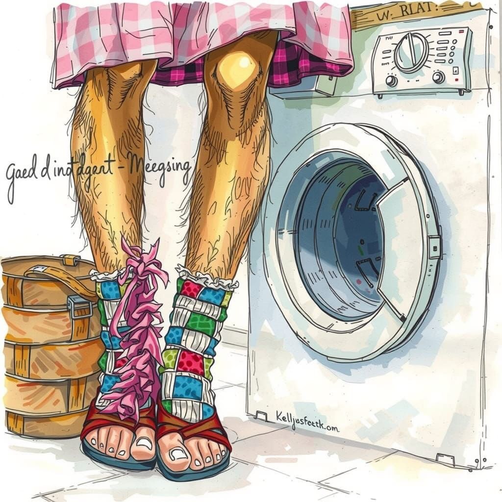 Watercolor Sketch of Old Socks and Tramp