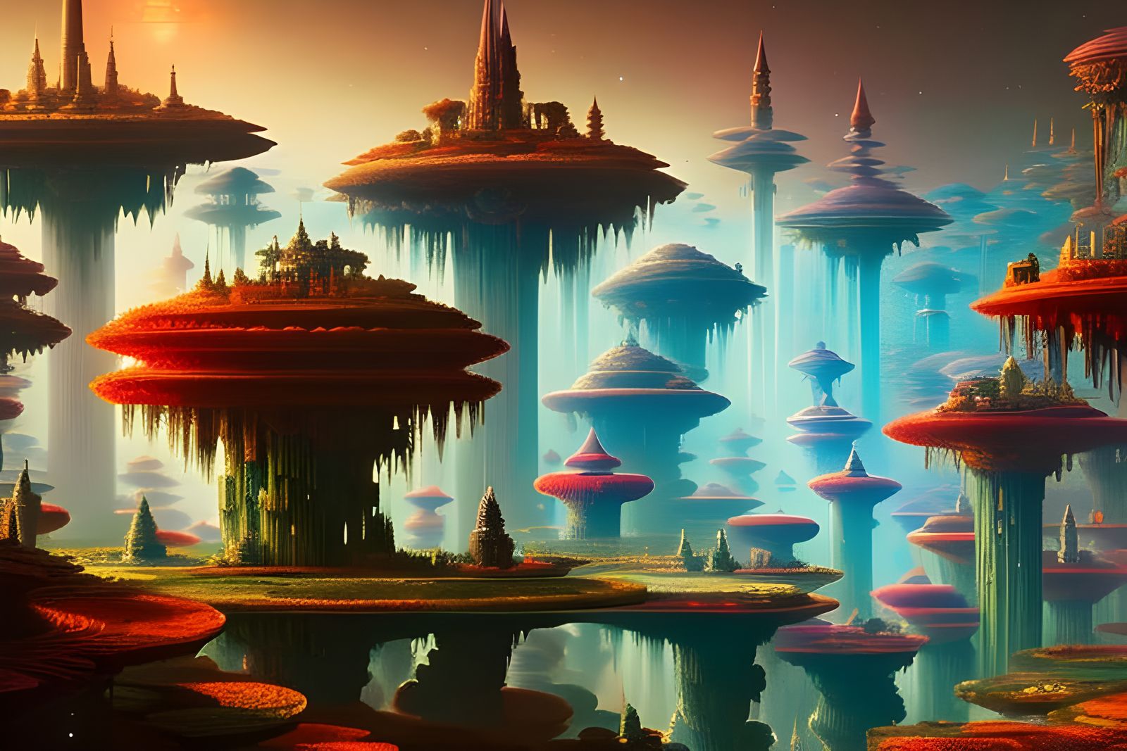 Super Mario Mushroom Kingdom: Intricate Flowery Metropolis