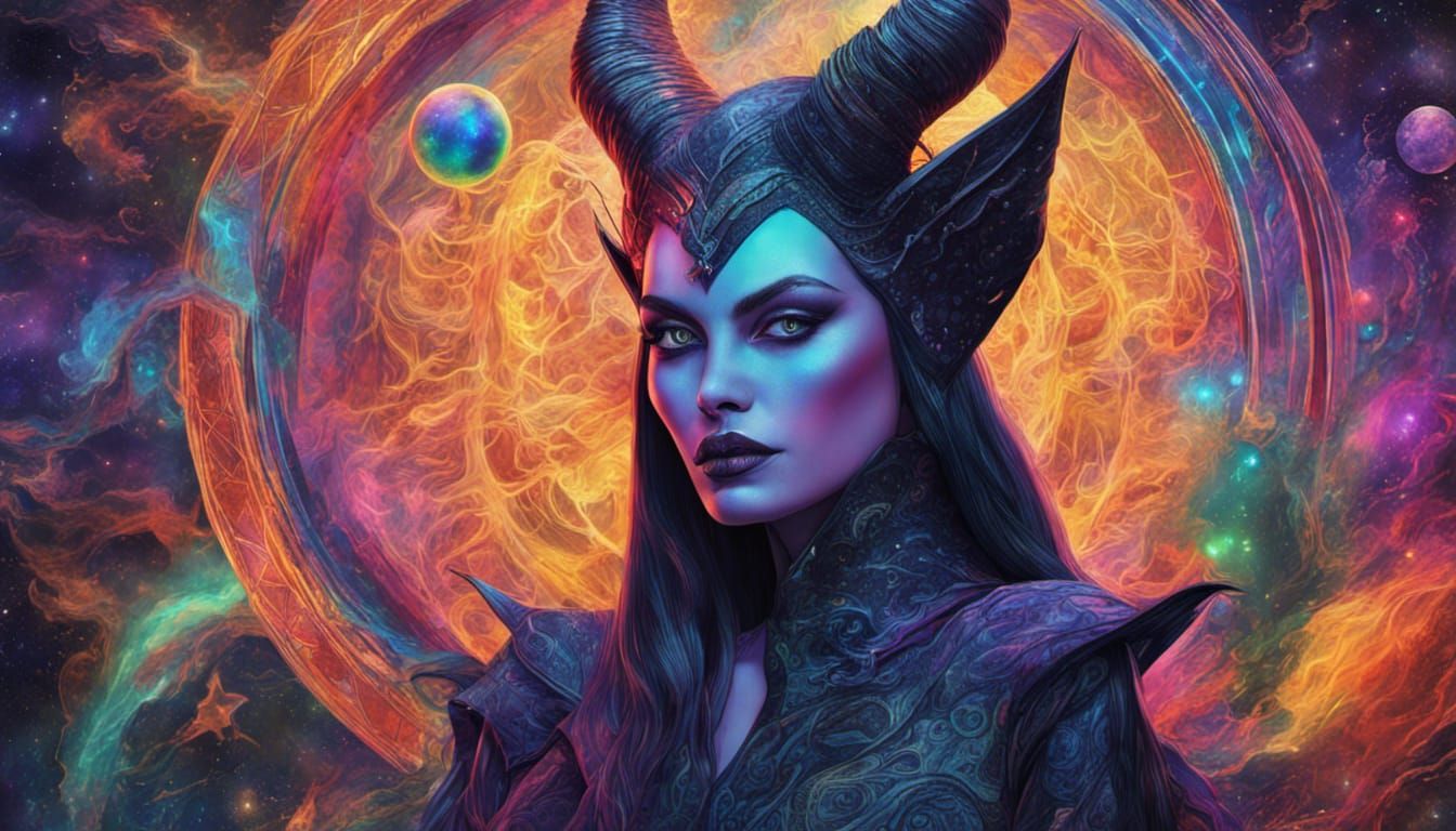 Malificent in Holographic Astral Cosmic Style