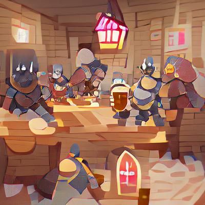 Knights Plundering a Tavern