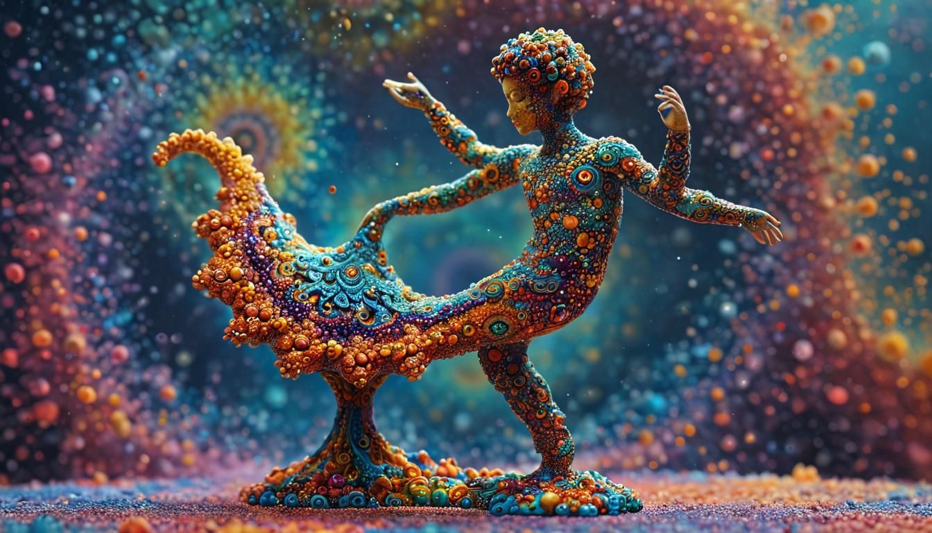 Vibrant Mandelbrot Fractal Figurine in Photorealistic Surrea...